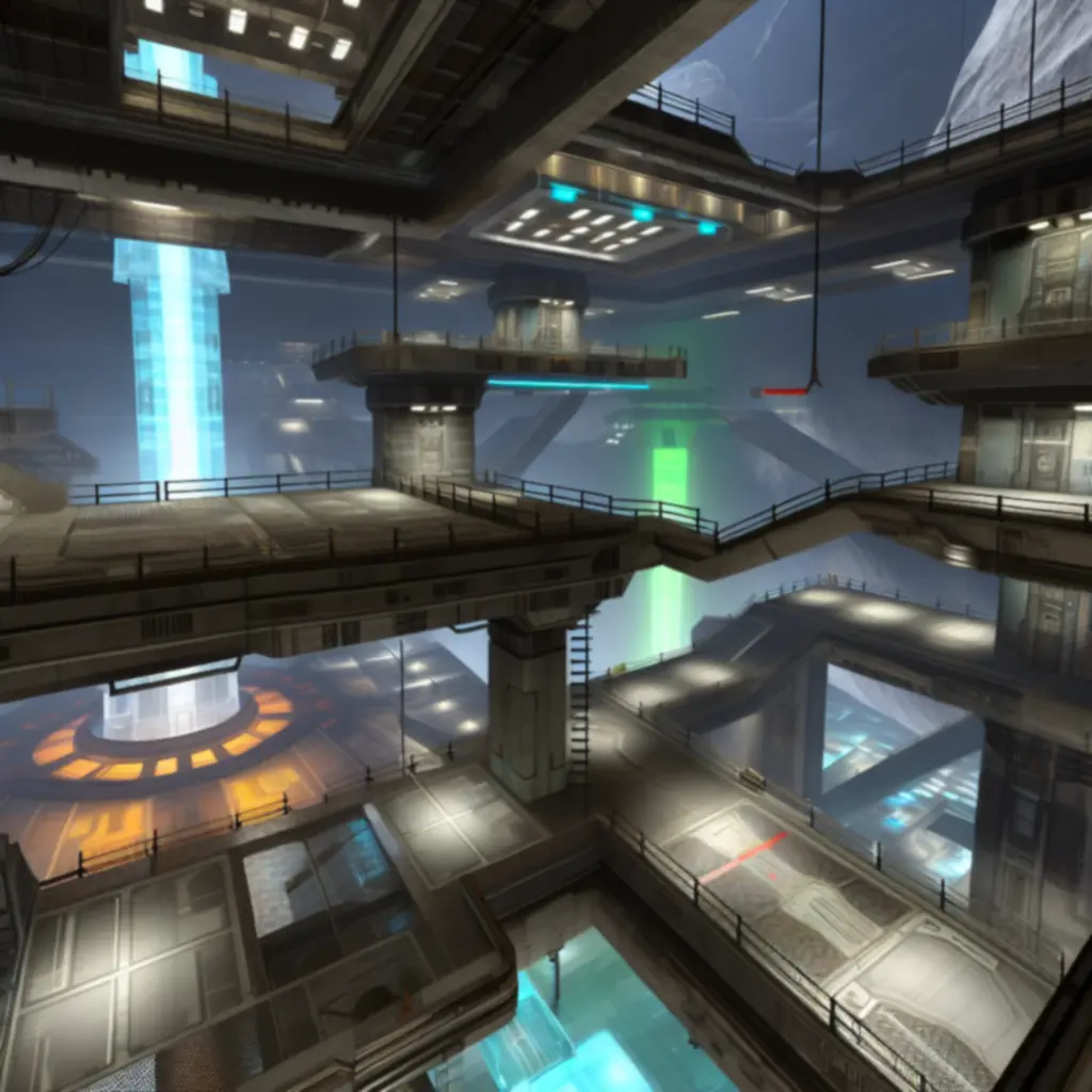 Widok na nową sekcję mapy z wielopoziomowym terenem