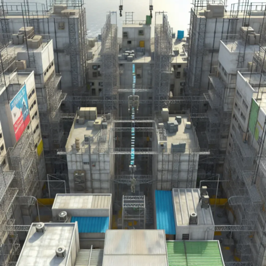 Mapa: Split — pionowe wysokości i liny na midzie