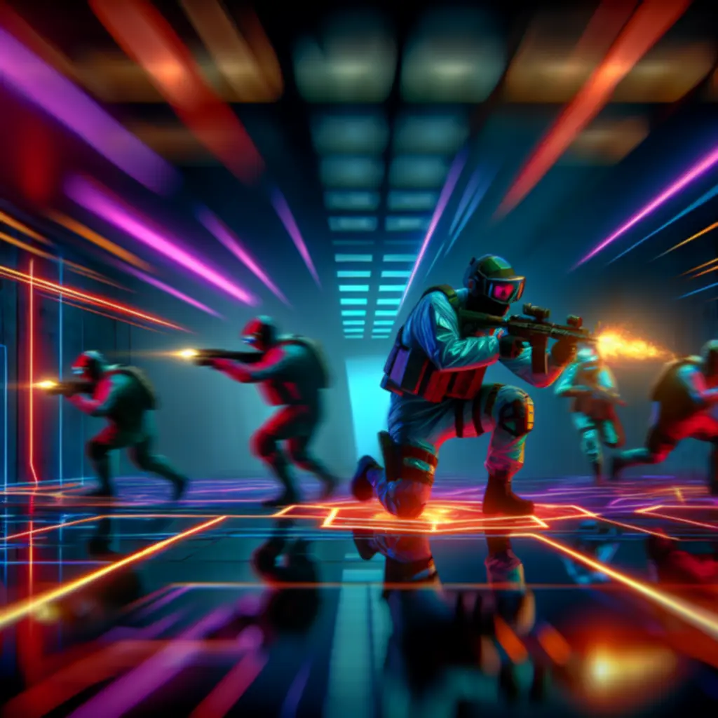 Dynamiczne ujęcie z rozgrywki Valorant z neonowymi akcentami