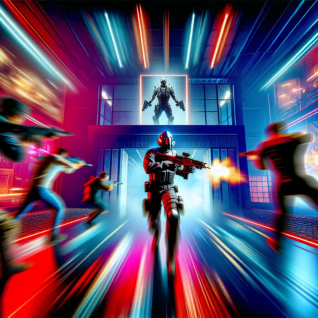 Dynamiczny kadr z meczu Valorant przedstawiający akcję na mapie