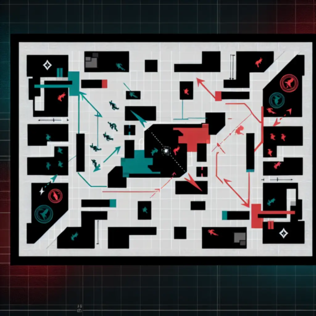 Schemat taktyczny natarcia na bombsite w Valorant